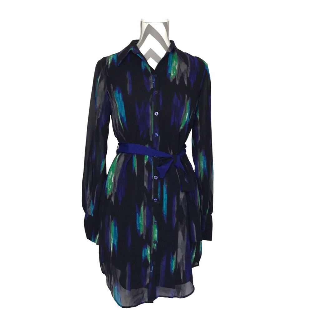 Kirna Zabete for Target-Long sleeve shirt dress w/tie-EUC-Sz XS